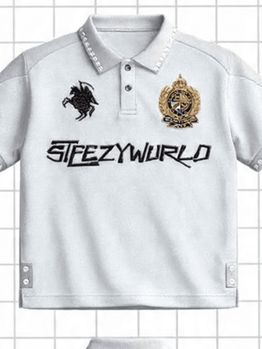 Wurld Crest Polo - front, crest and wordmark